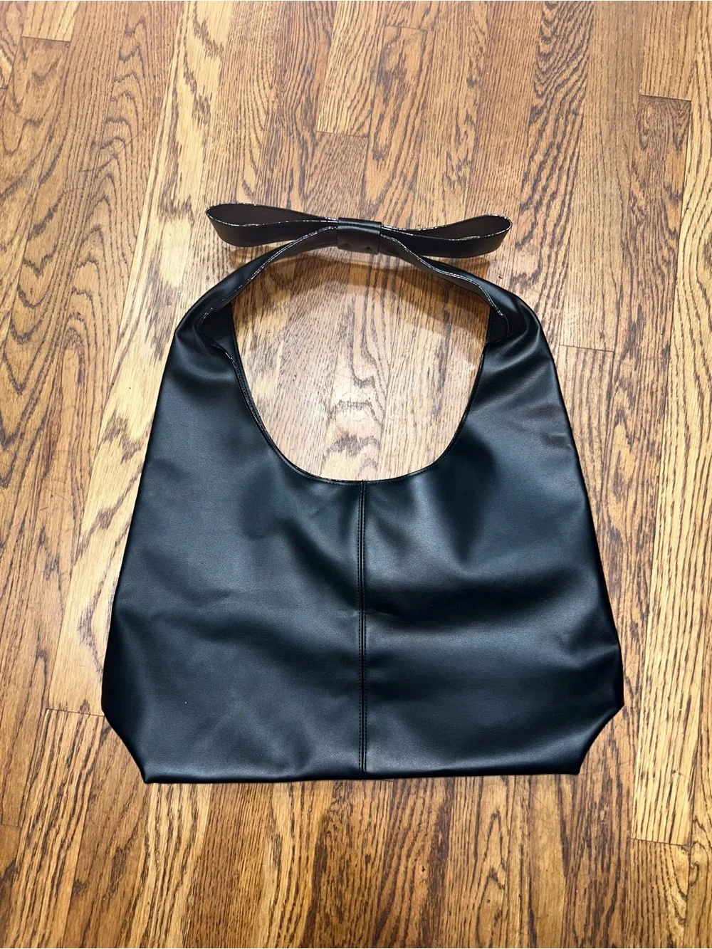 Victoria’s Secret Black Hobo Tote Shoulder Bag Faux Leather Large